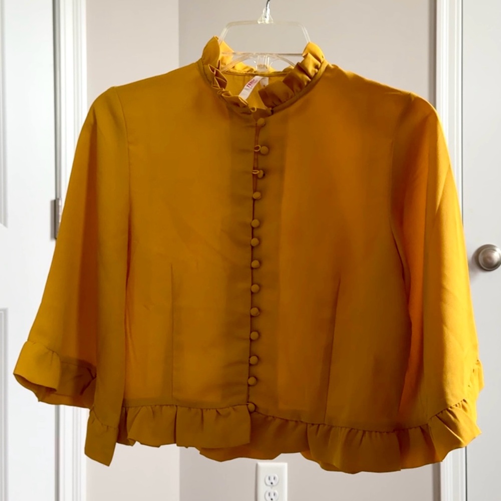 Mustard Yellow Button Up Top